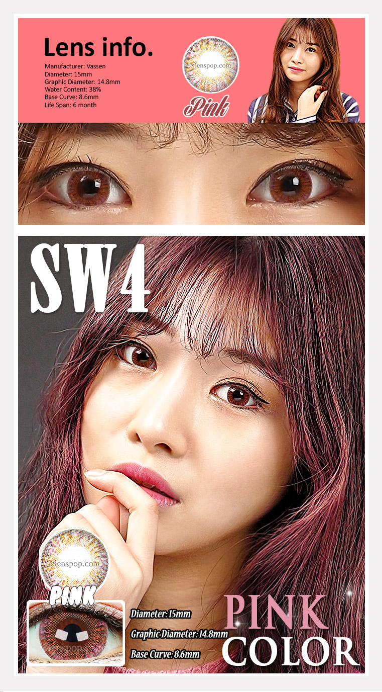 Description image of SW4 Pink Colored Contacts Lenses
